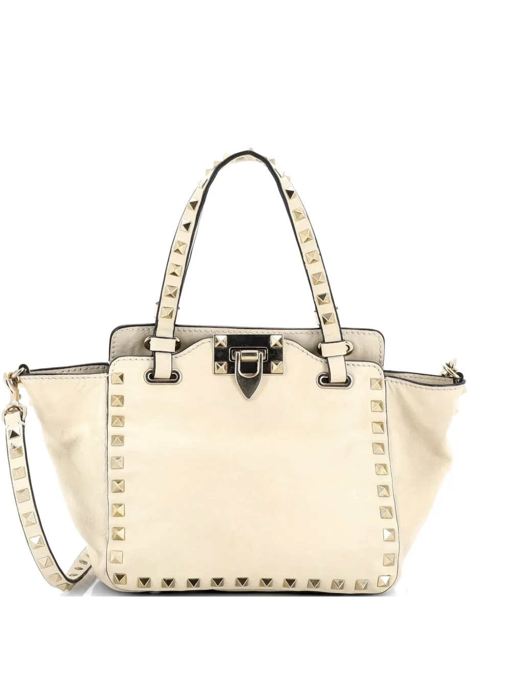 Valentino Garavani Pre-Owned Borsa tote Rockstud piccola in pelle - Toni neutri
