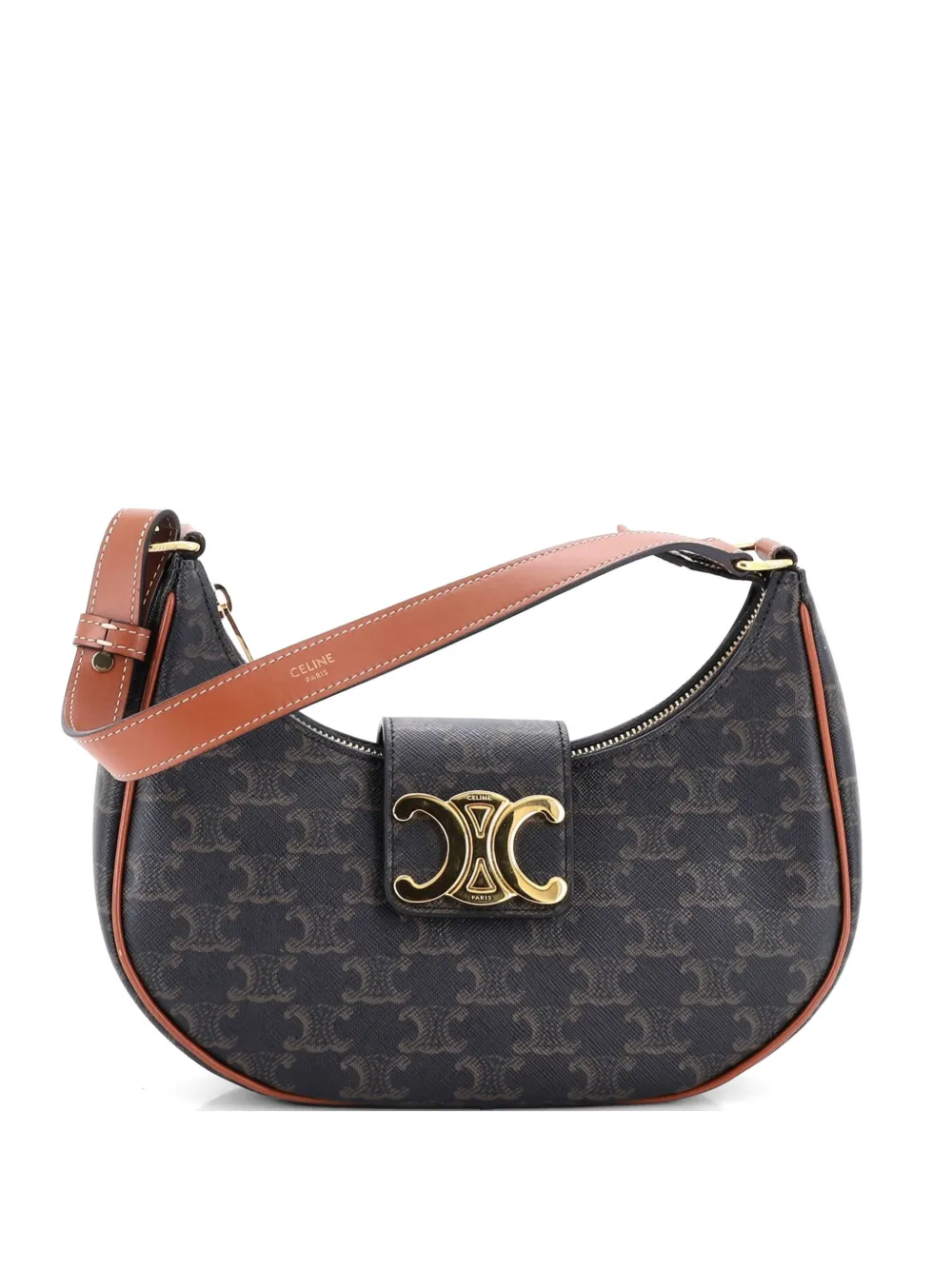 Celine Pre-Owned Ava Triomphe Bag Triomphe Coated Canvas shoulder bag - Marrone