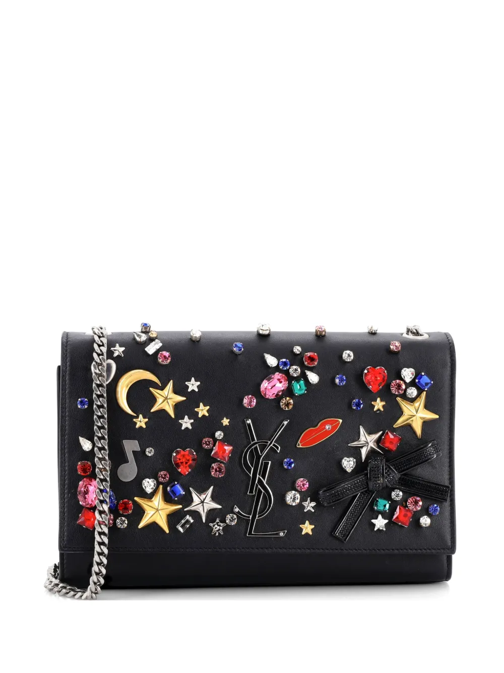 Saint Laurent Pre-Owned Kleine Classic Umhängetasche aus Leder mit Monogramm - Schwarz