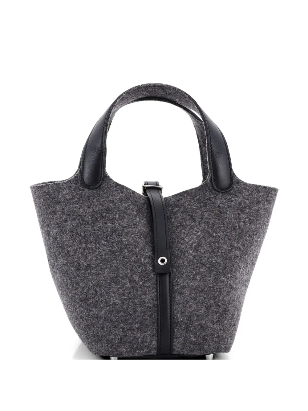 Hermès Pre-Owned Picotin Lock Bag Felt with Leather PM bucket bag - Black