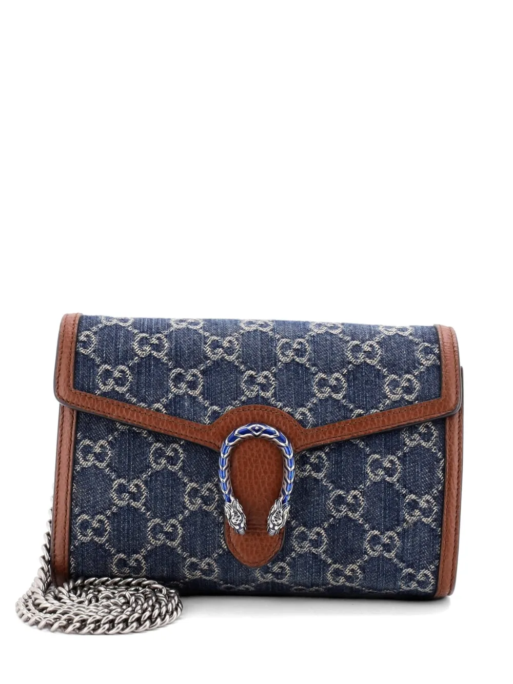 Gucci Pre-Owned Dionysus Chain Wallet GG Denim Small crossbody bag - Blu