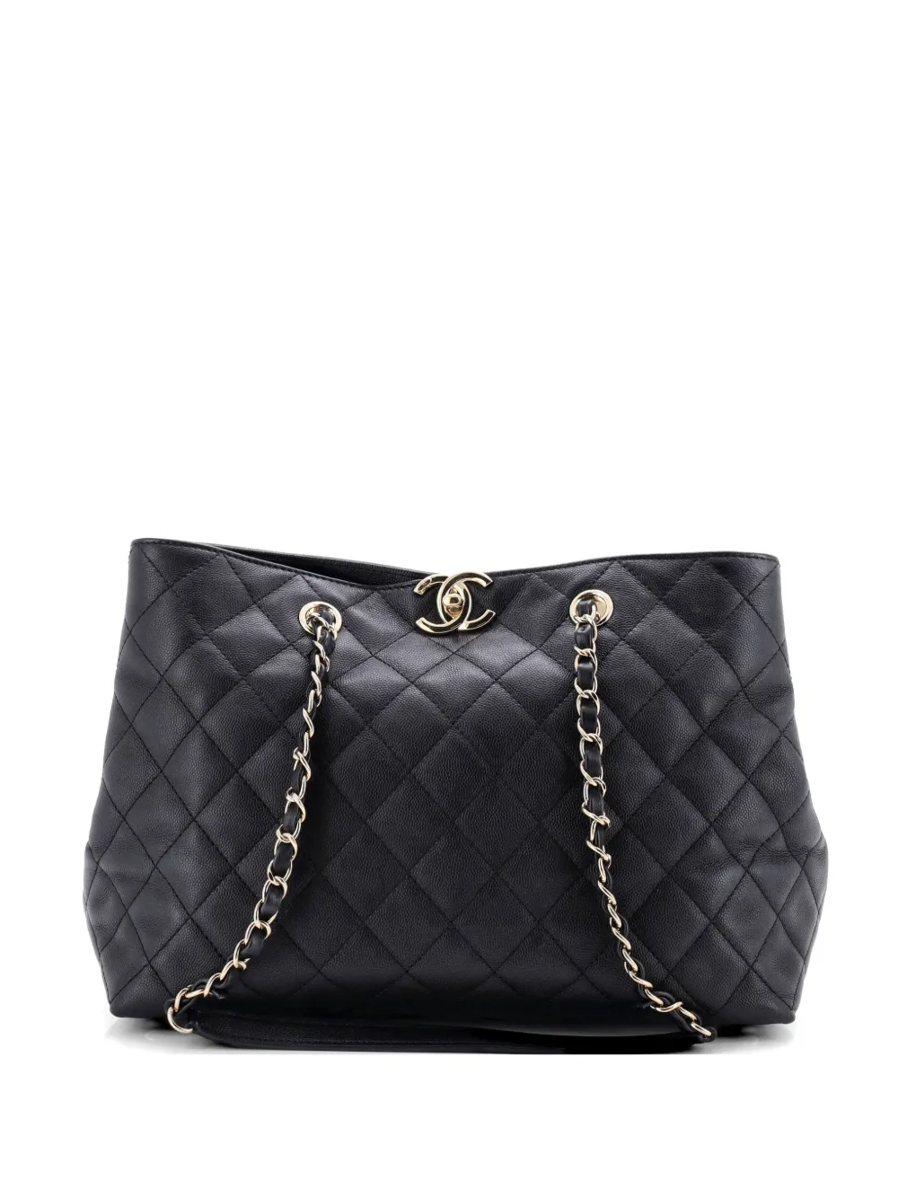 CHANEL Pre-Owned Classic CC Shopping Quilted Caviar Medium tote bag - Nero