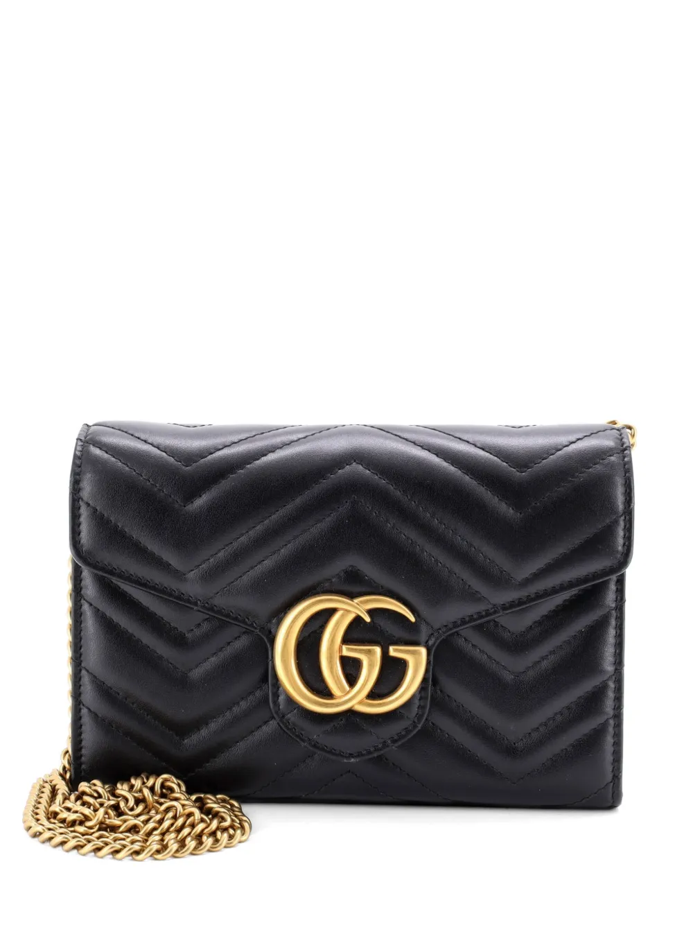 Gucci Pre-Owned GG Marmont Chain Wallet Matelasse Leather Mini crossbody bag - Nero