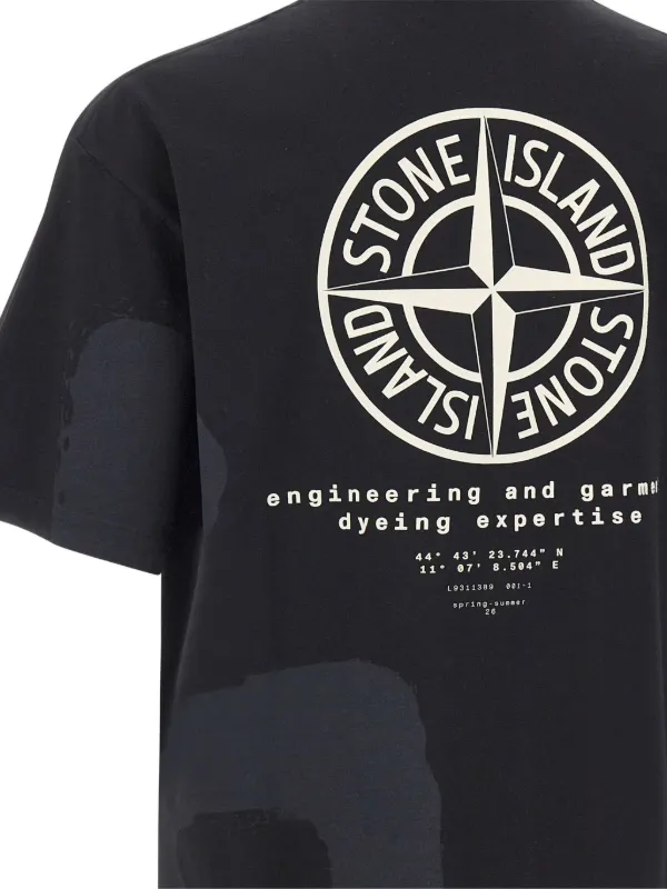 Stone Island compass-logo Printed T-shirt | Black | FARFETCH