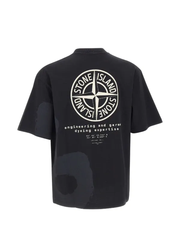 Stone Island compass-logo Printed T-shirt | Black | FARFETCH PH