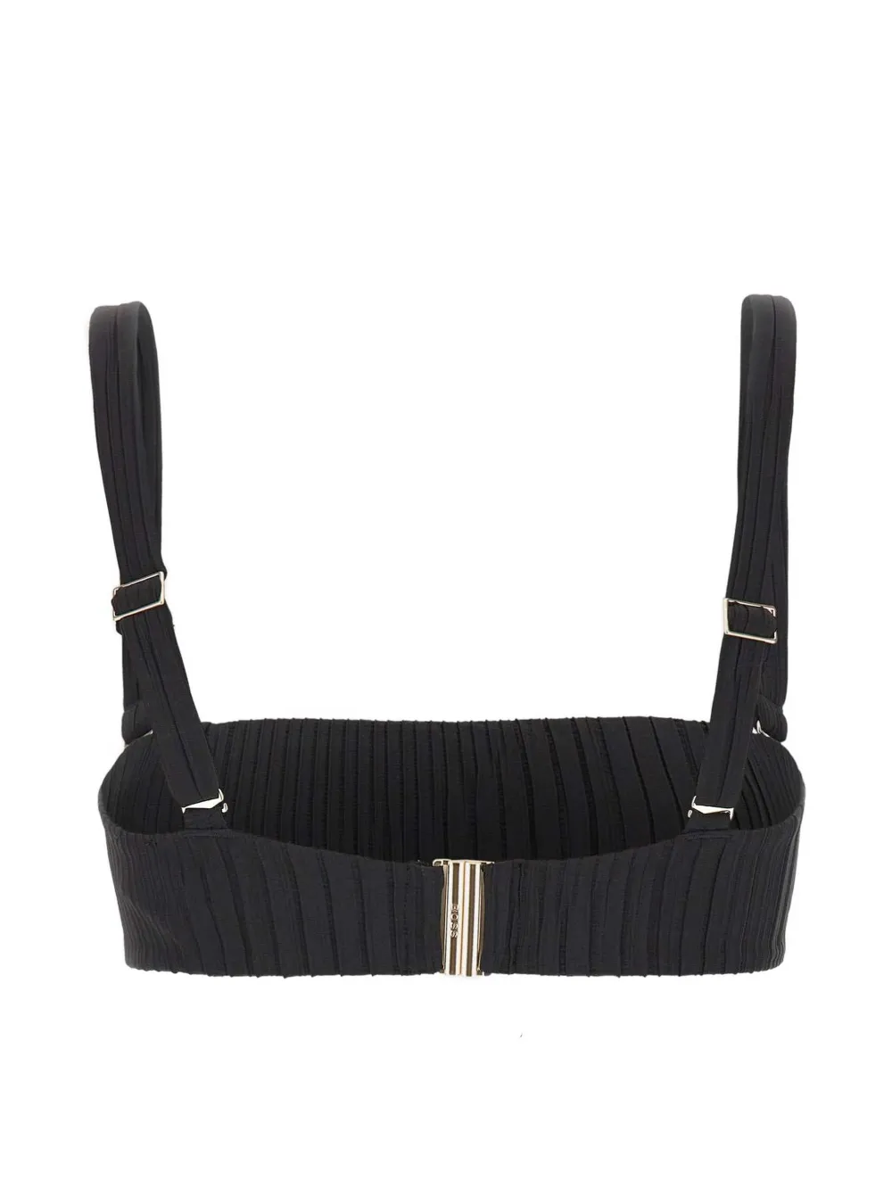 BOSS double B pleated bandeau bikini top - Nero