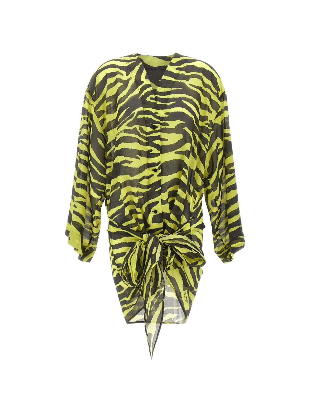 The Attico zebra-print wrap-style dress - Giallo
