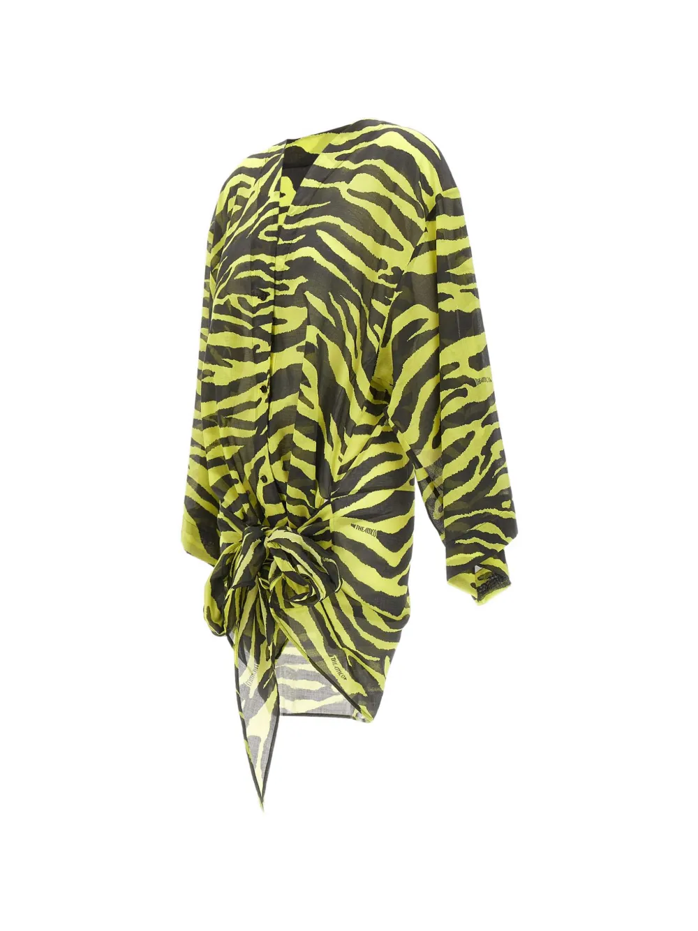 The Attico Wikkeljurk met zebraprint Geel