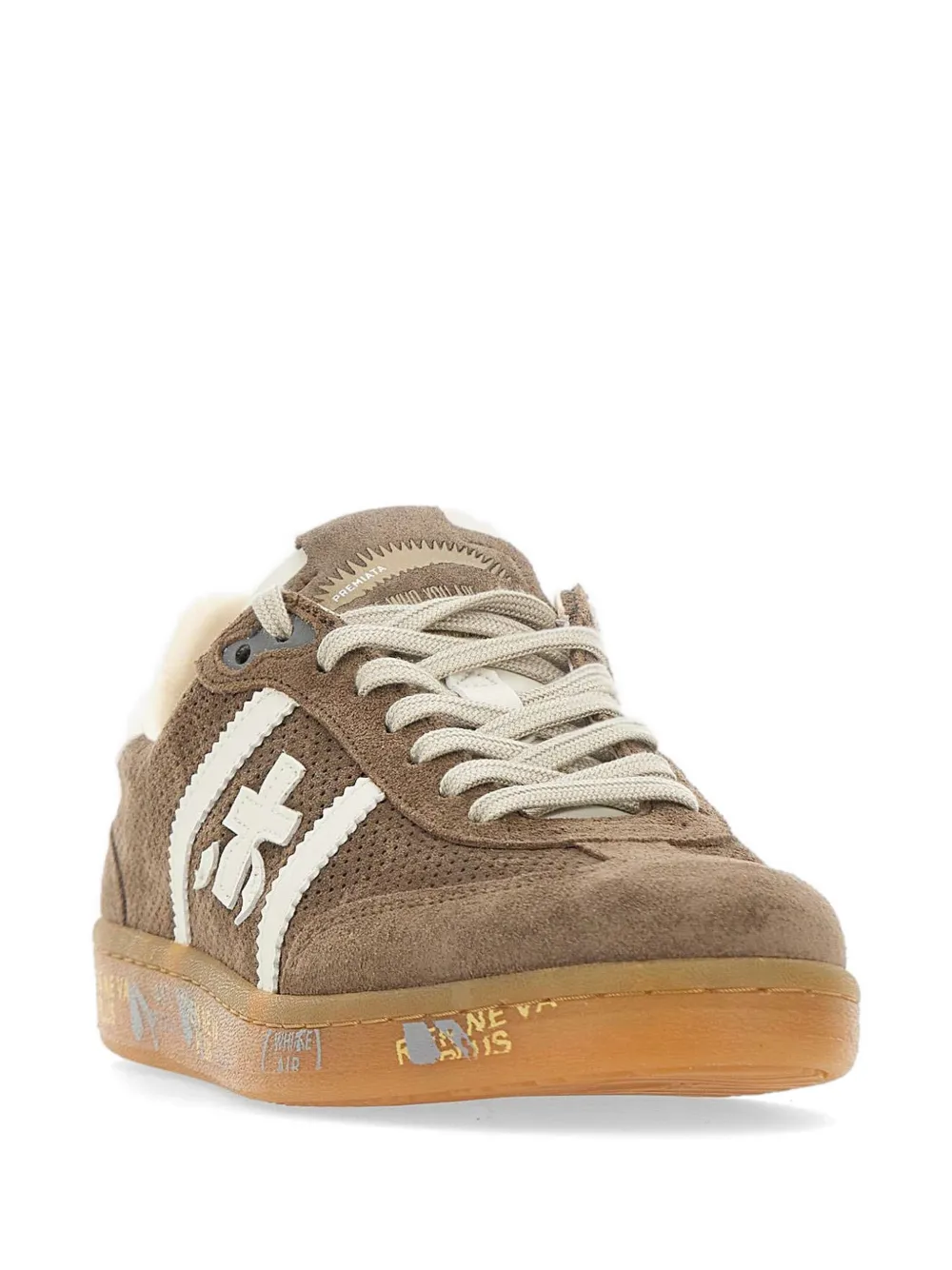 Premiata Bonnie perforated suede sneakers Bruin
