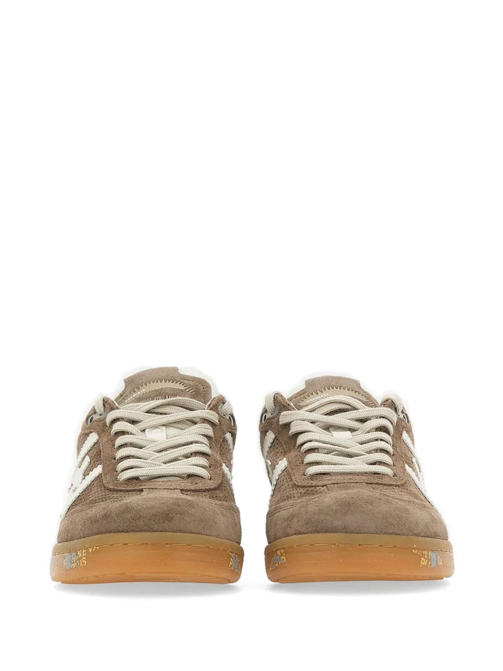 Premiata Bonnie perforated suede sneakers Bruin