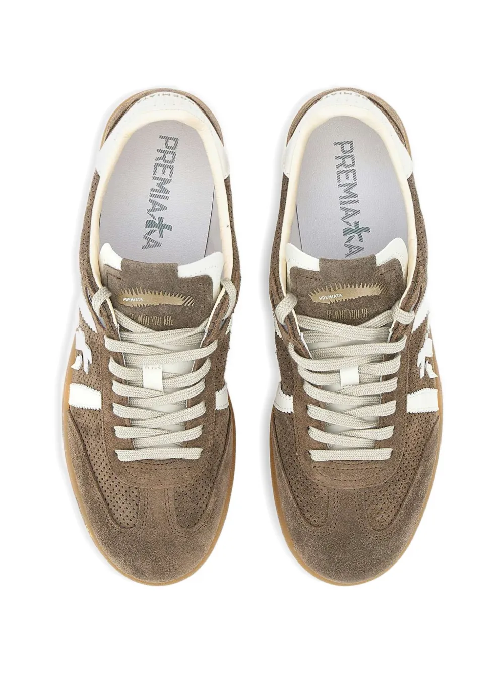 Premiata Bonnie perforated suede sneakers Bruin