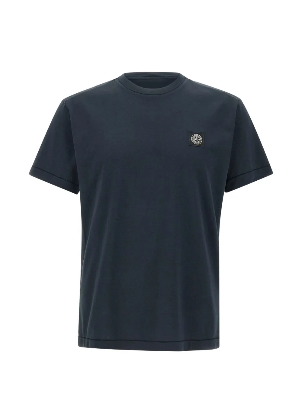 Stone Island Compass-patch garment-dyed T-shirt - Blu
