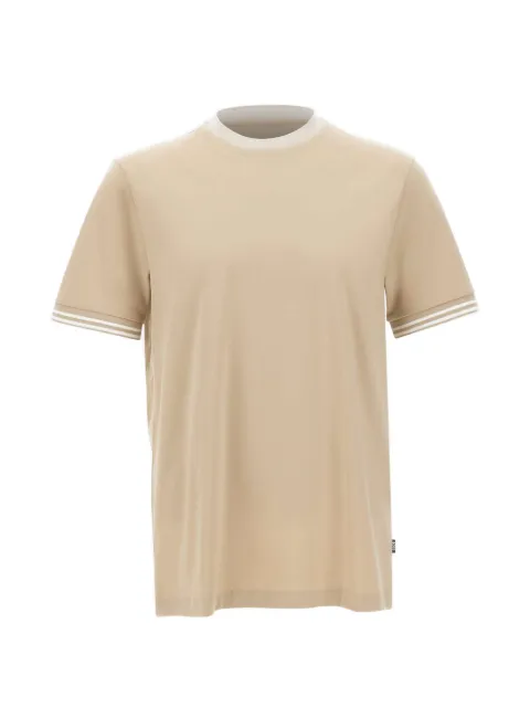 BOSS mercerised cotton contrast-trim T-shirt