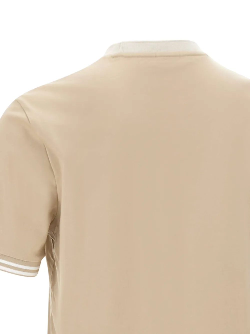 BOSS Gemerceriseerd katoenen T-shirt met contrasterende afwerking Beige