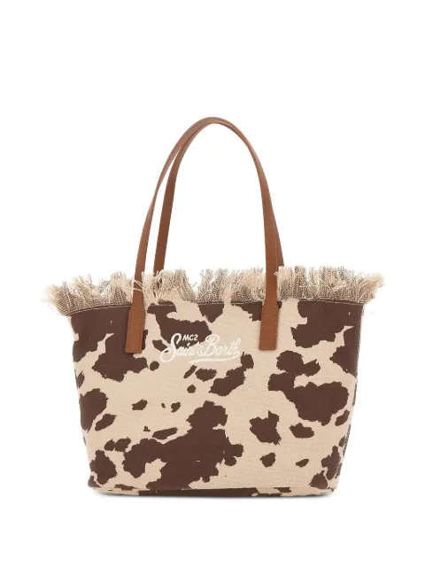 MC2 Saint Barth medium City canvas shopper bag with fringes