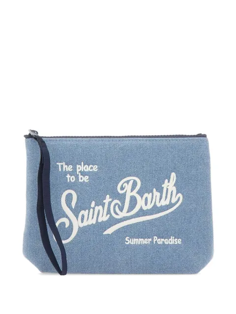 MC2 Saint Barth Aline Denim embroidered clutch bag