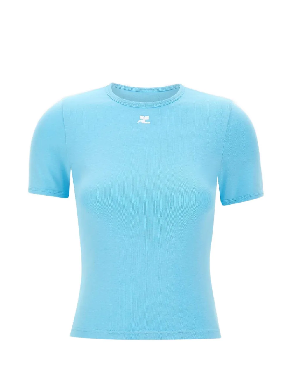 Courrèges logo-embroidered T-shirt - Blu