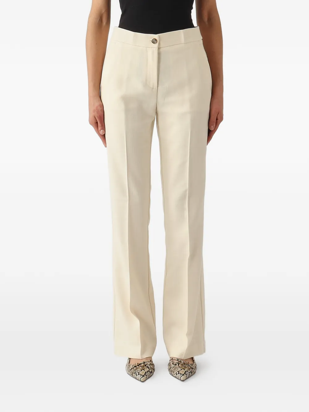 PINKO pressed-crease tailored trousers - Bianco