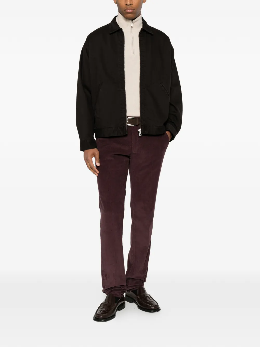 Incotex Ribfluwelen broek Rood