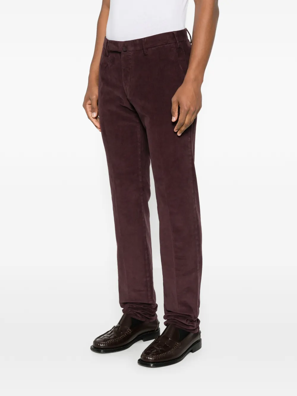 Incotex Ribfluwelen broek Rood