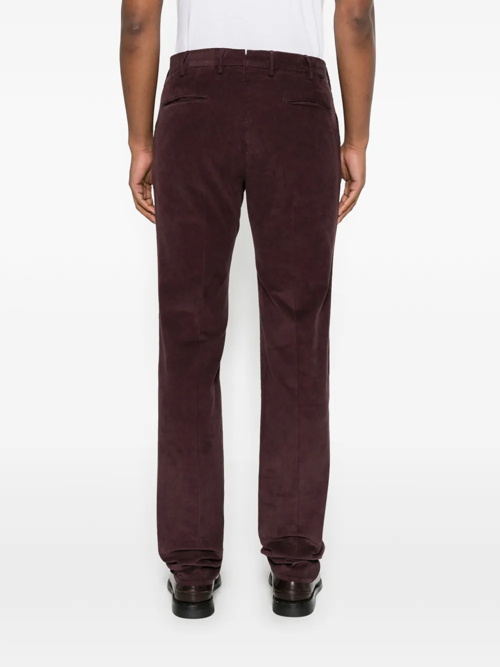 Incotex Ribfluwelen broek Rood