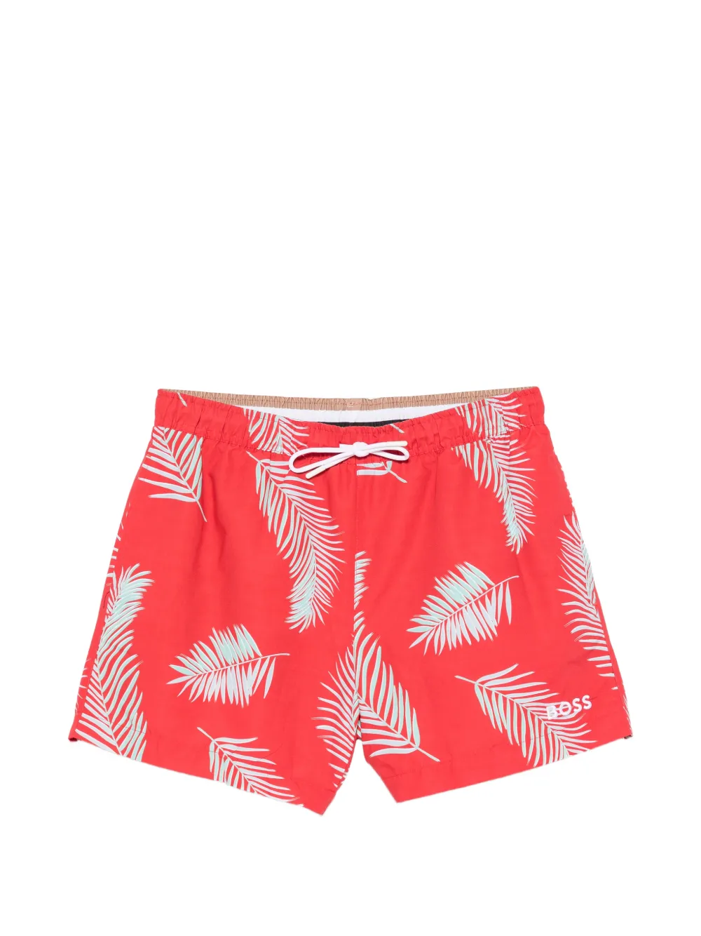 BOSS palm-leaf print swim shorts - Rot