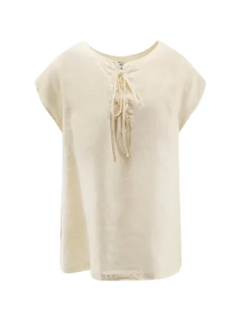 ASPESI lace-up short-sleeve blouse