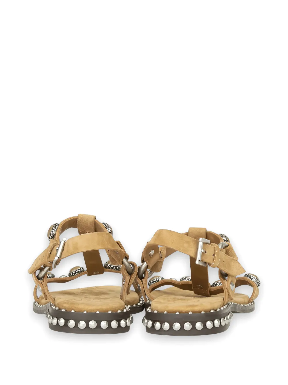 Ash stud-embellished leather sandals Beige