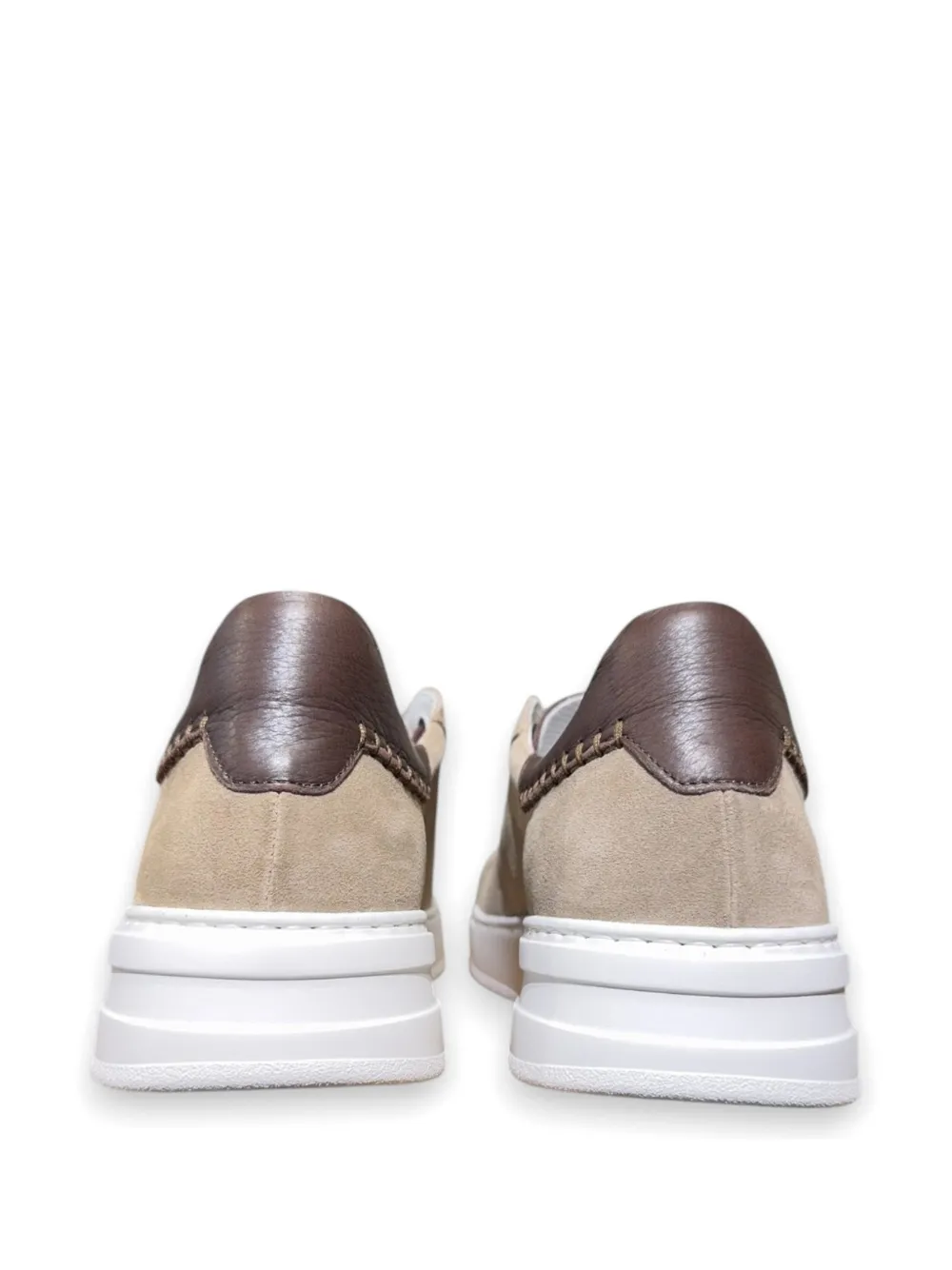 CALCE Suède sneakers met vlakken Bruin