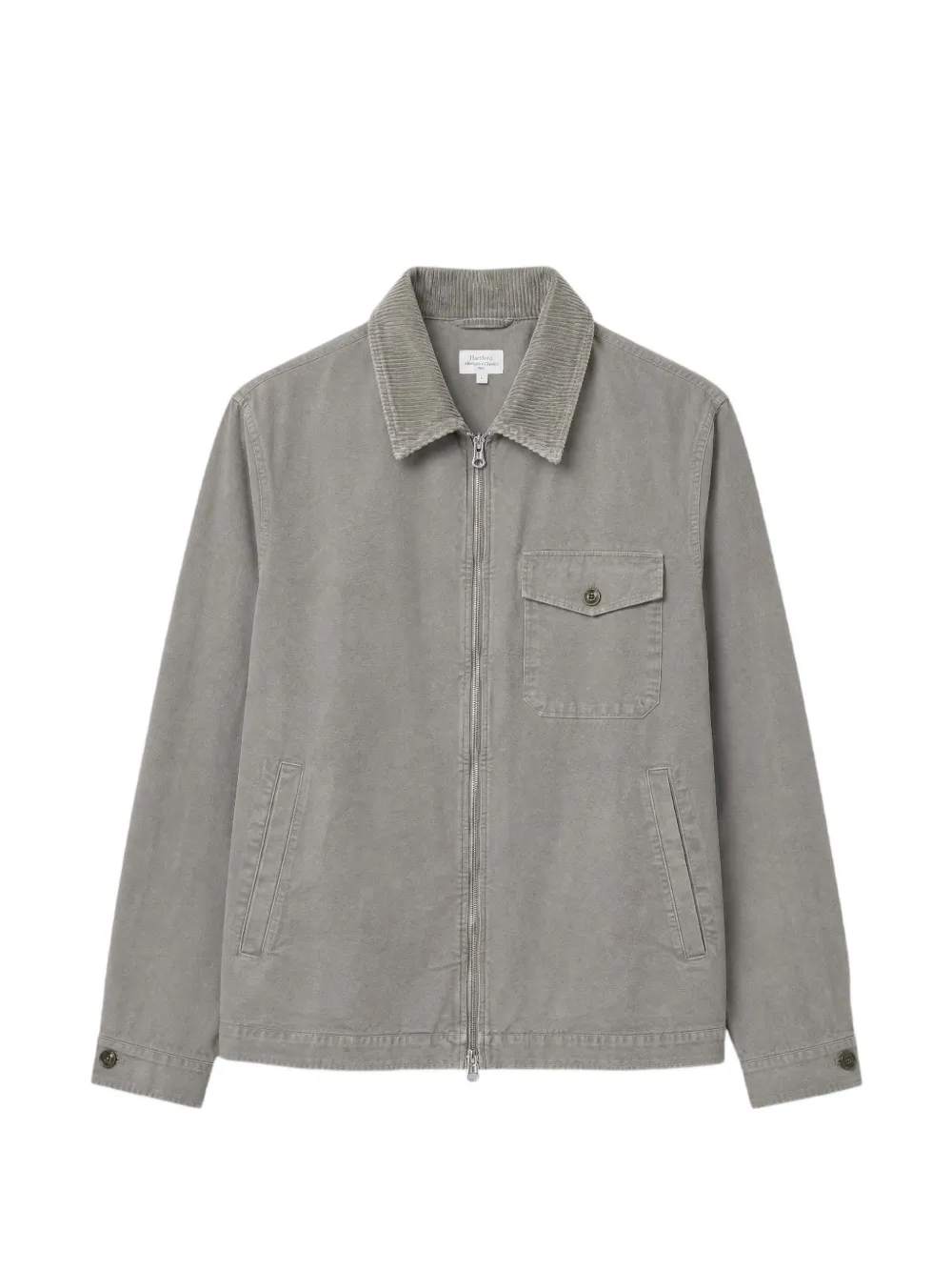HARTFORD corduroy-collar zip-up jacket - Grau