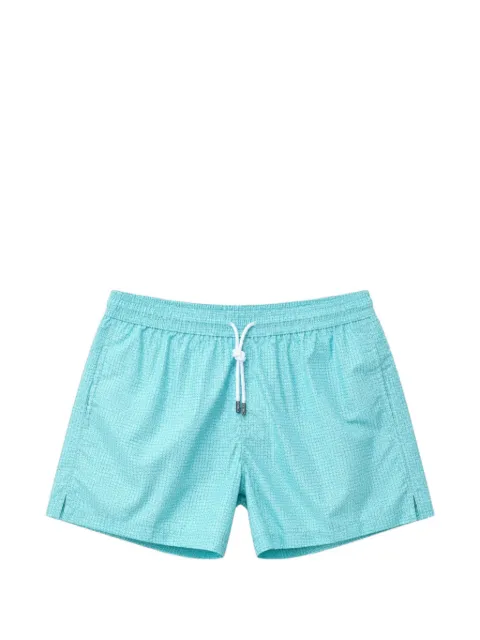 Fedeli Madeira micro-patterned drawstring swim shorts