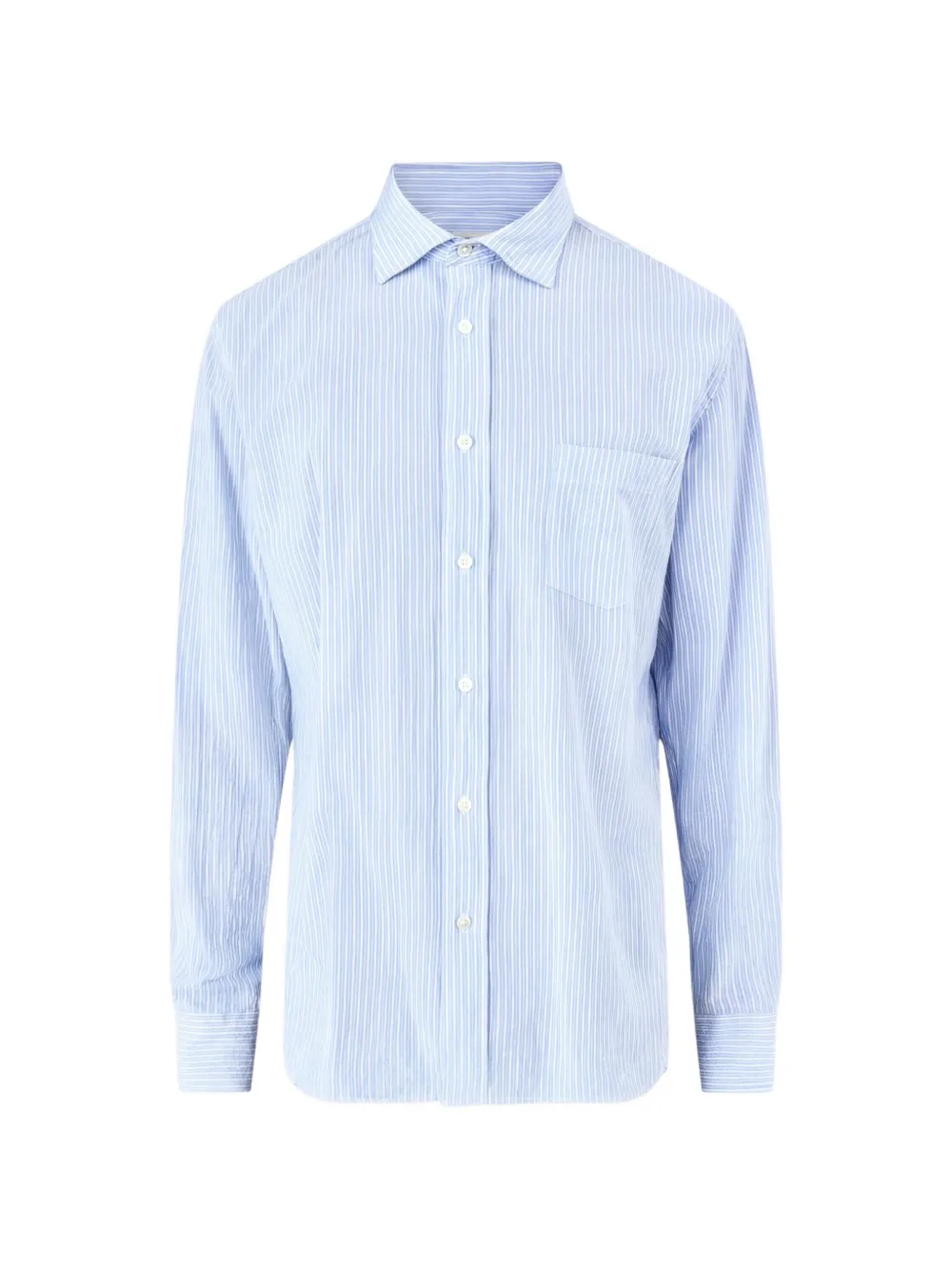 Hartford Striped Seersucker Shirt In Blue