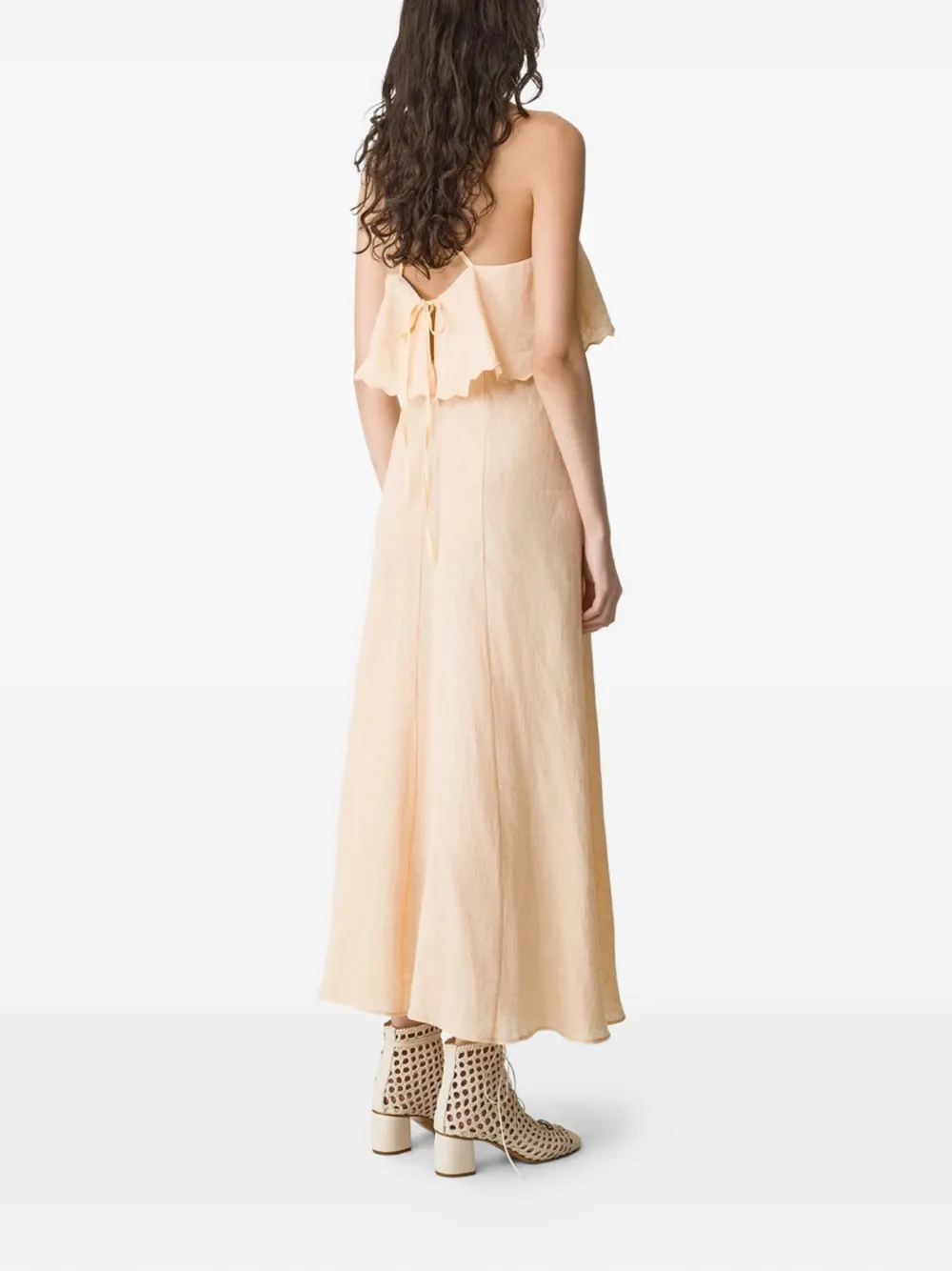 Forte Linnen maxi-jurk Beige