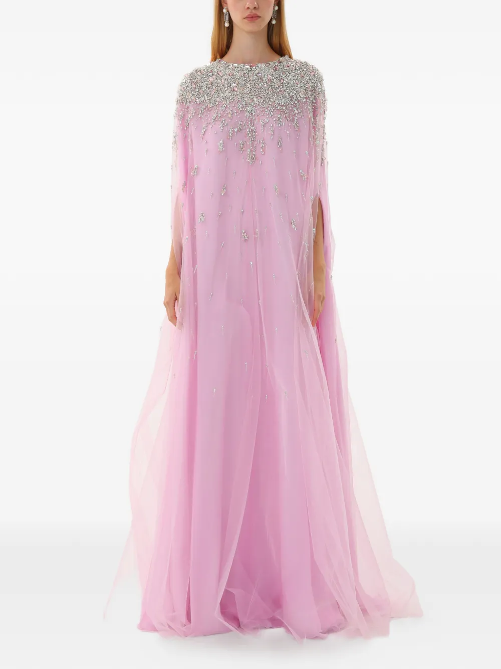 Dina Melwani crystal-embroidered kaftan dress - Rosa