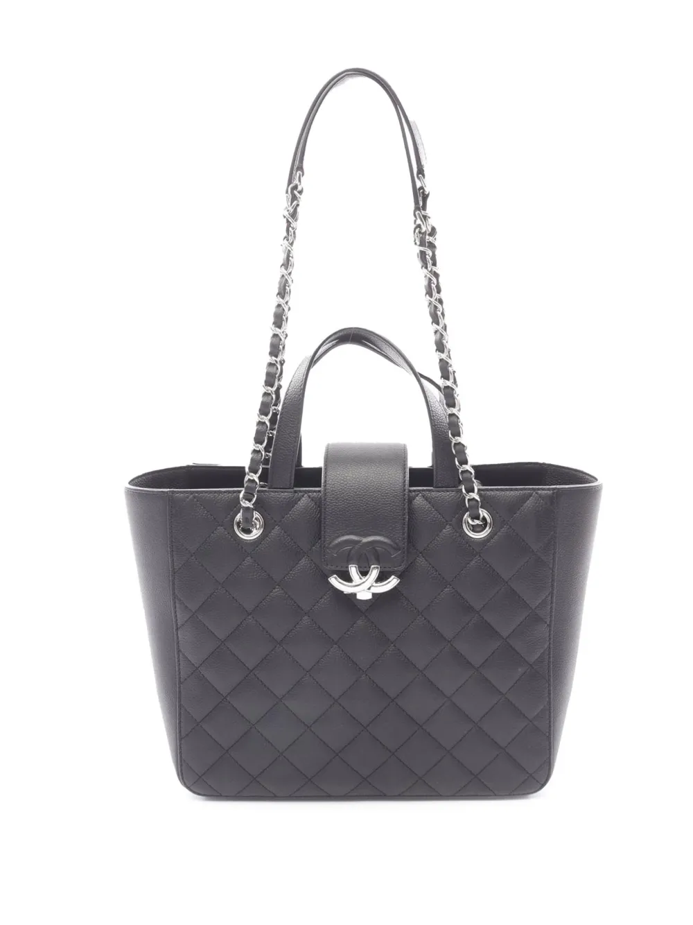 CHANEL Pre-Owned 2016-2017 CC Caviar Box Shopping Tote satchel - Nero