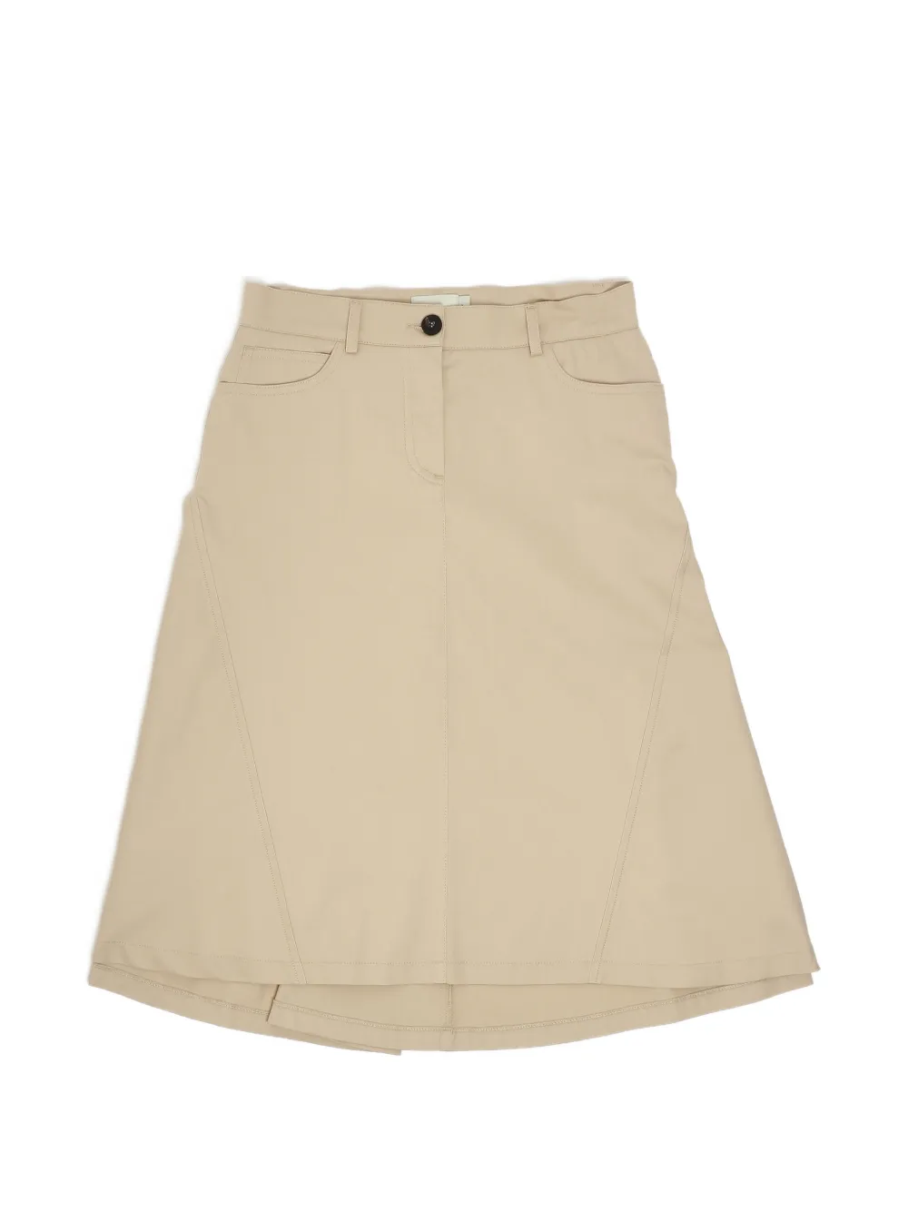 Fendi Kids FF logo-patch midi A-line skirt - Toni neutri