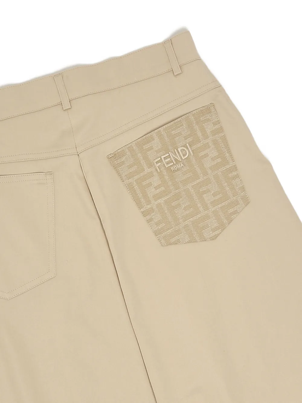 Fendi Kids Midi-rok met A-lijn en FF-logopatch Beige