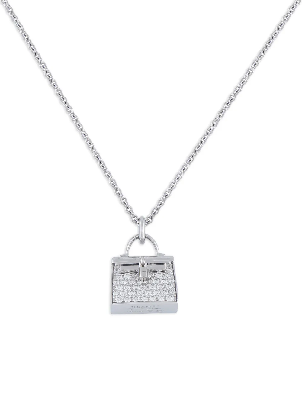 Hermès Pre-Owned Amulettes Kelly diamond necklace - Argento
