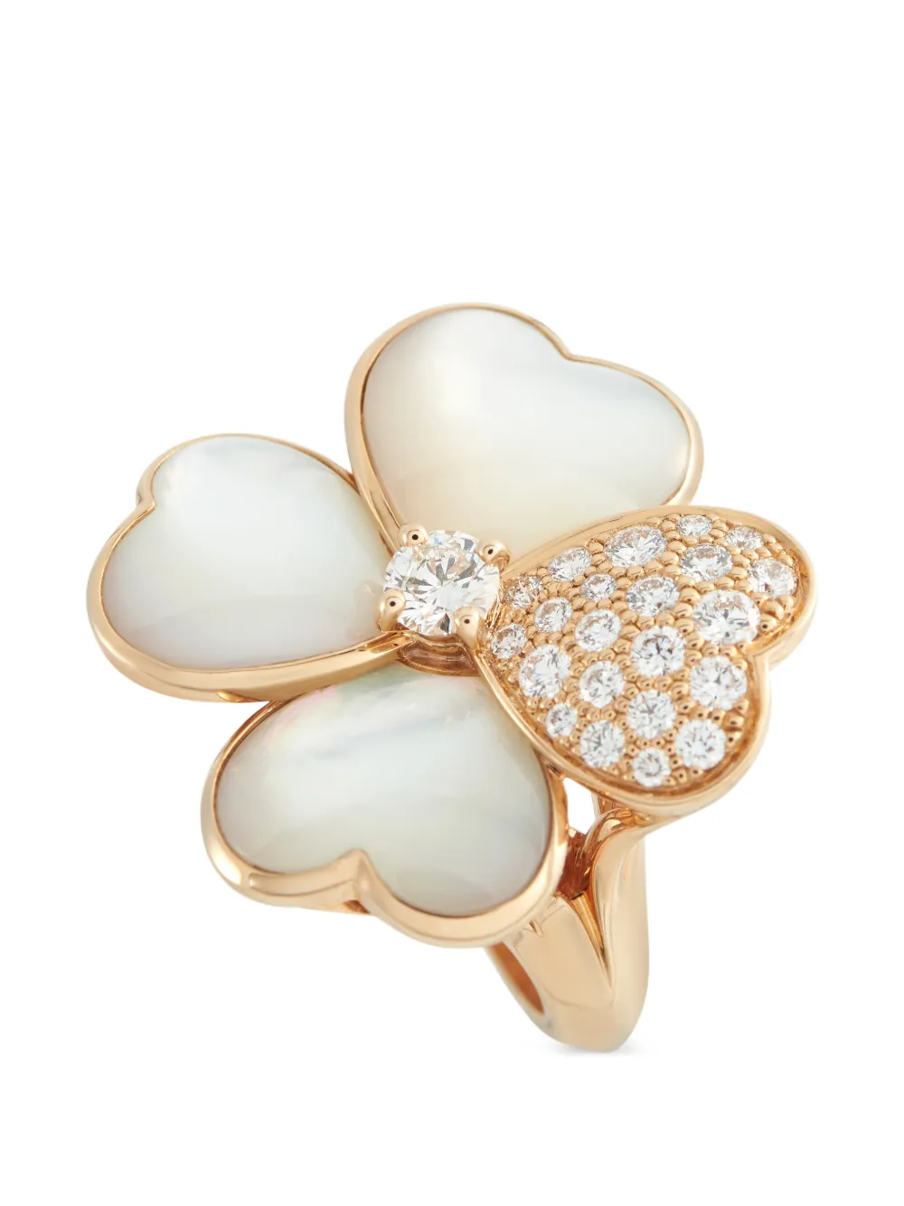 Van Cleef & Arpels Pre-Owned Cosmos diamond and mother of pearl ring - Rosa