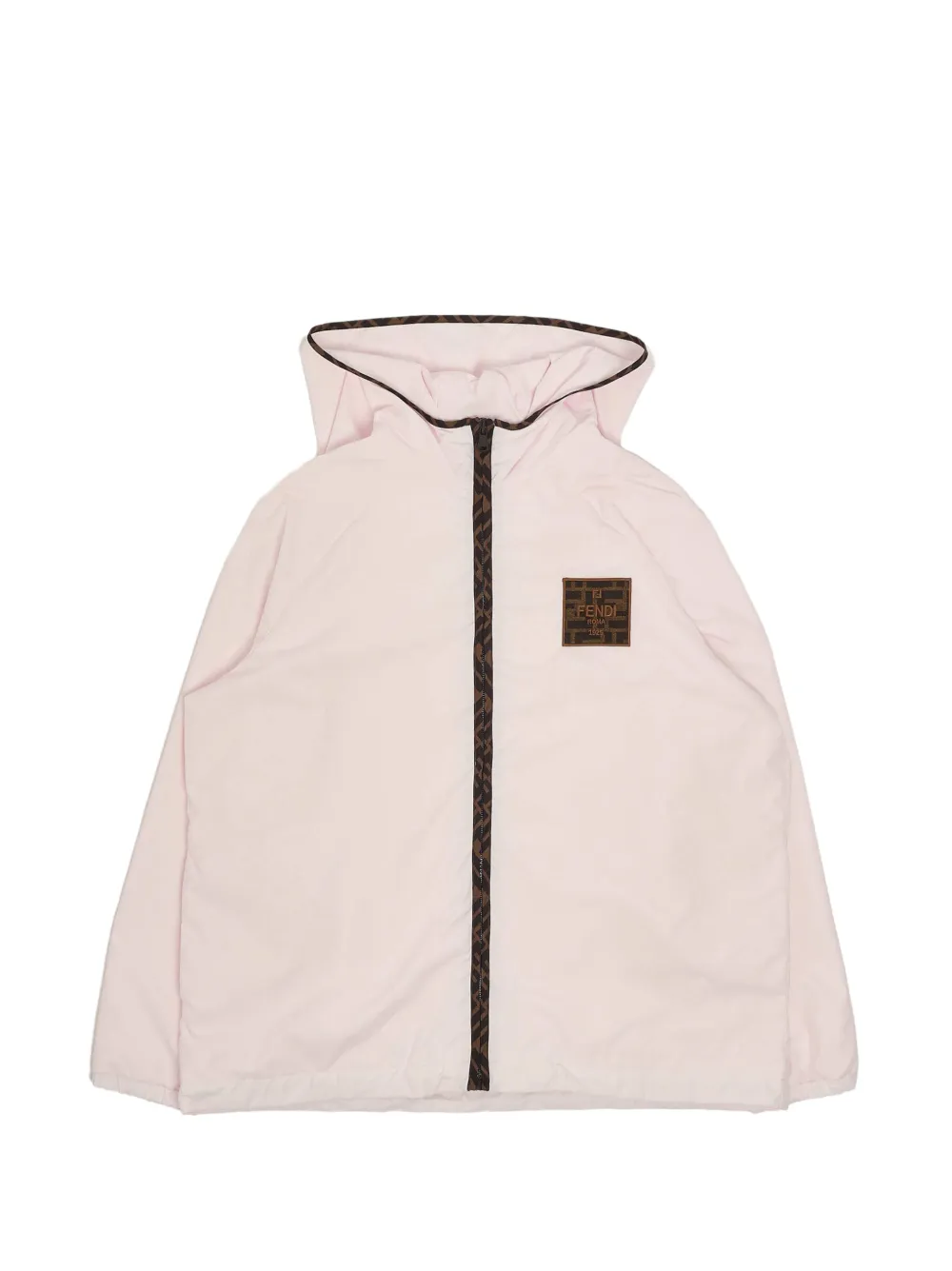Fendi Kids logo-patch FF-trim jacket - Rosa