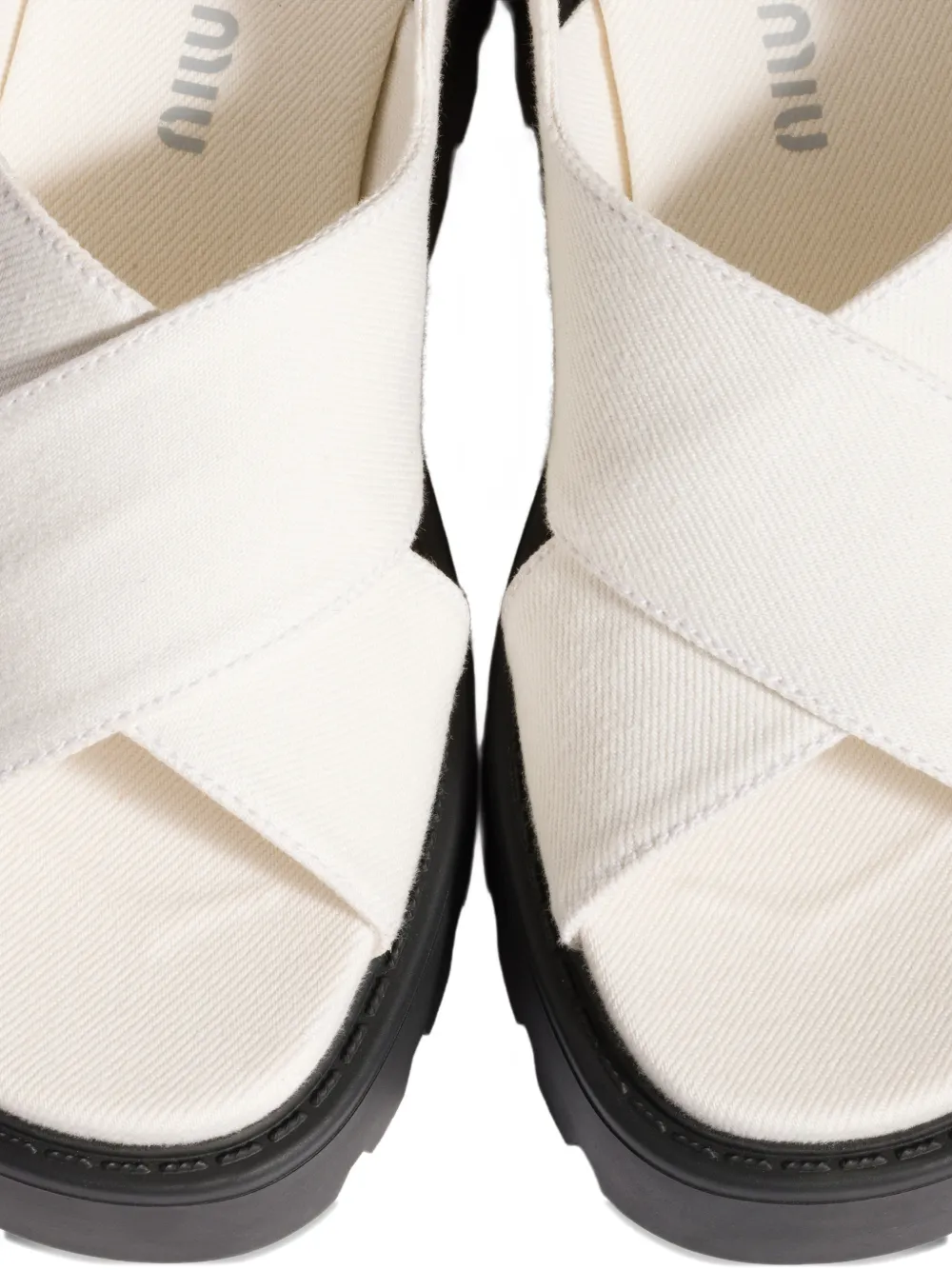 Miu Gabardine sandalen Beige