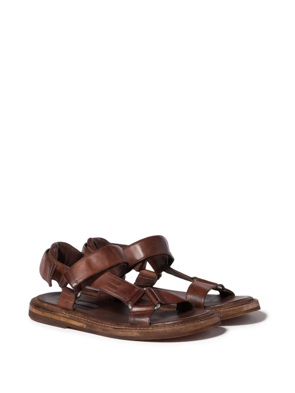 Miu Leren sandalen Bruin