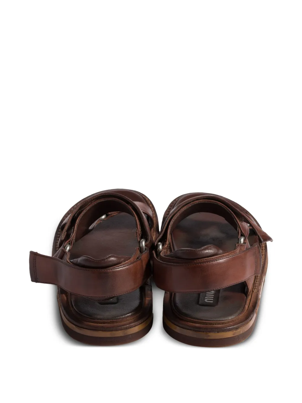 Miu Leren sandalen Bruin