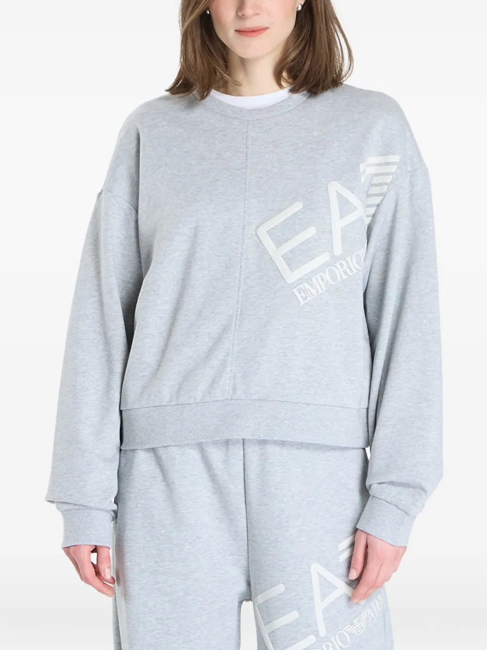 Ea7 Emporio Armani logo-print sweater - Grigio