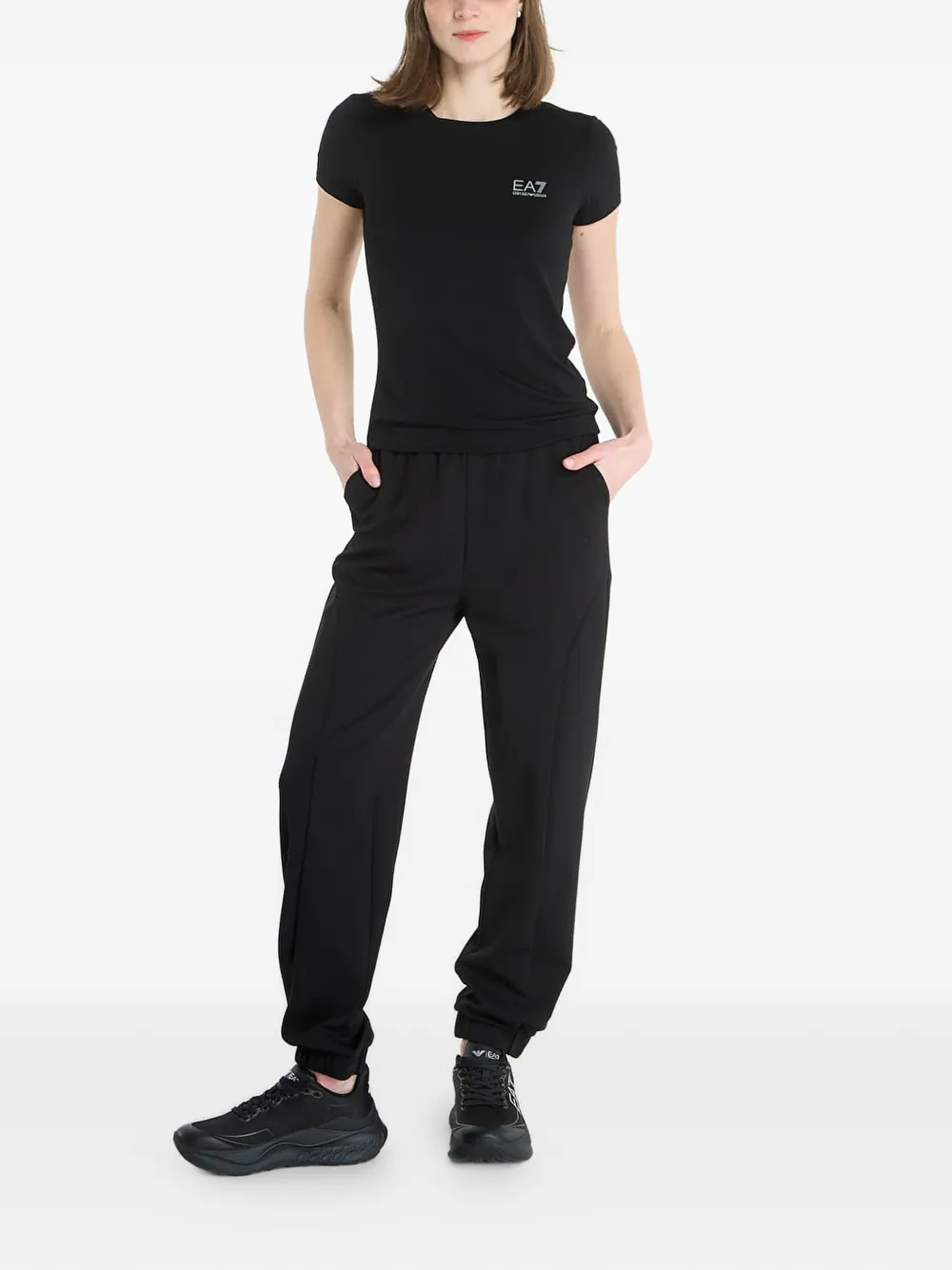Ea7 Emporio Armani T-shirt met logoprint Zwart