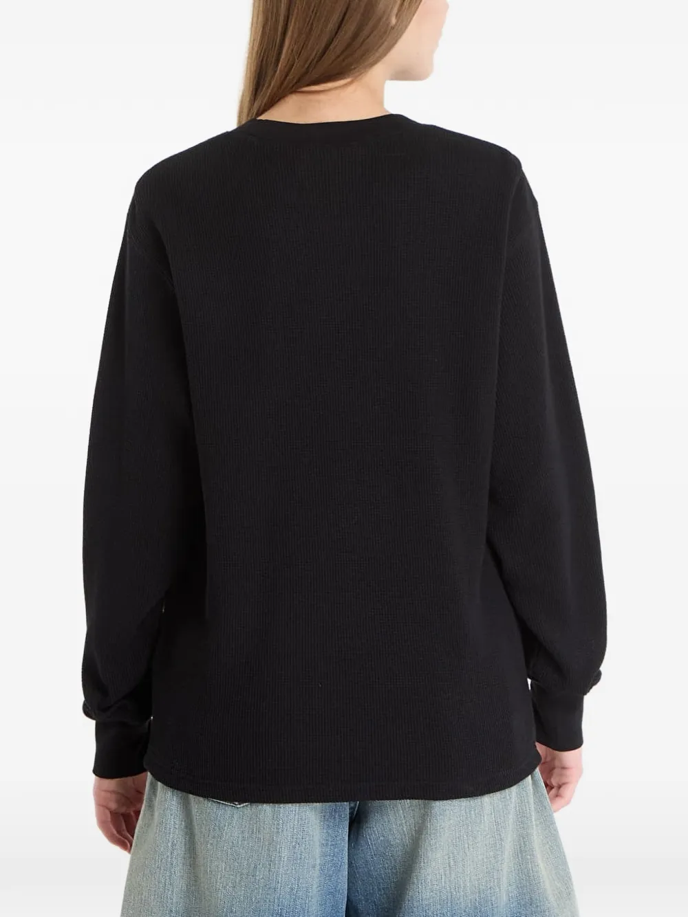 Carhartt WIP Wafelgebreid logoprinten T-shirt Zwart
