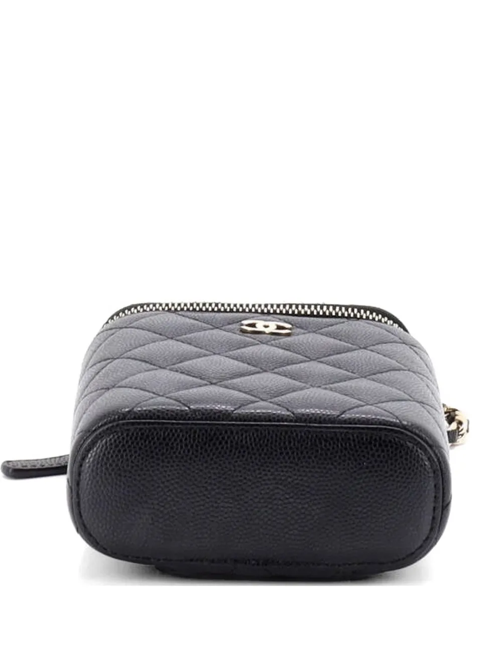 CHANEL Pre-Owned Vertical Classic Vanity Case with Chain Quilted Caviar Small shoulder bag - Nero