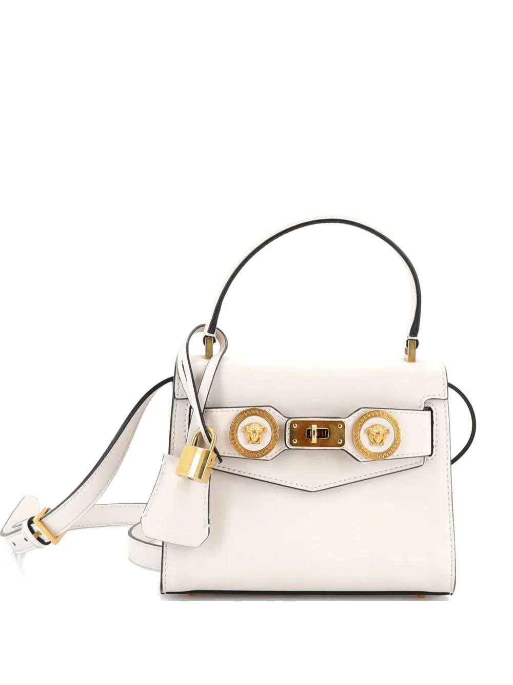 Versace Pre-Owned Icon Convertible Top Handle Bag Leather Mini satchel - Bianco