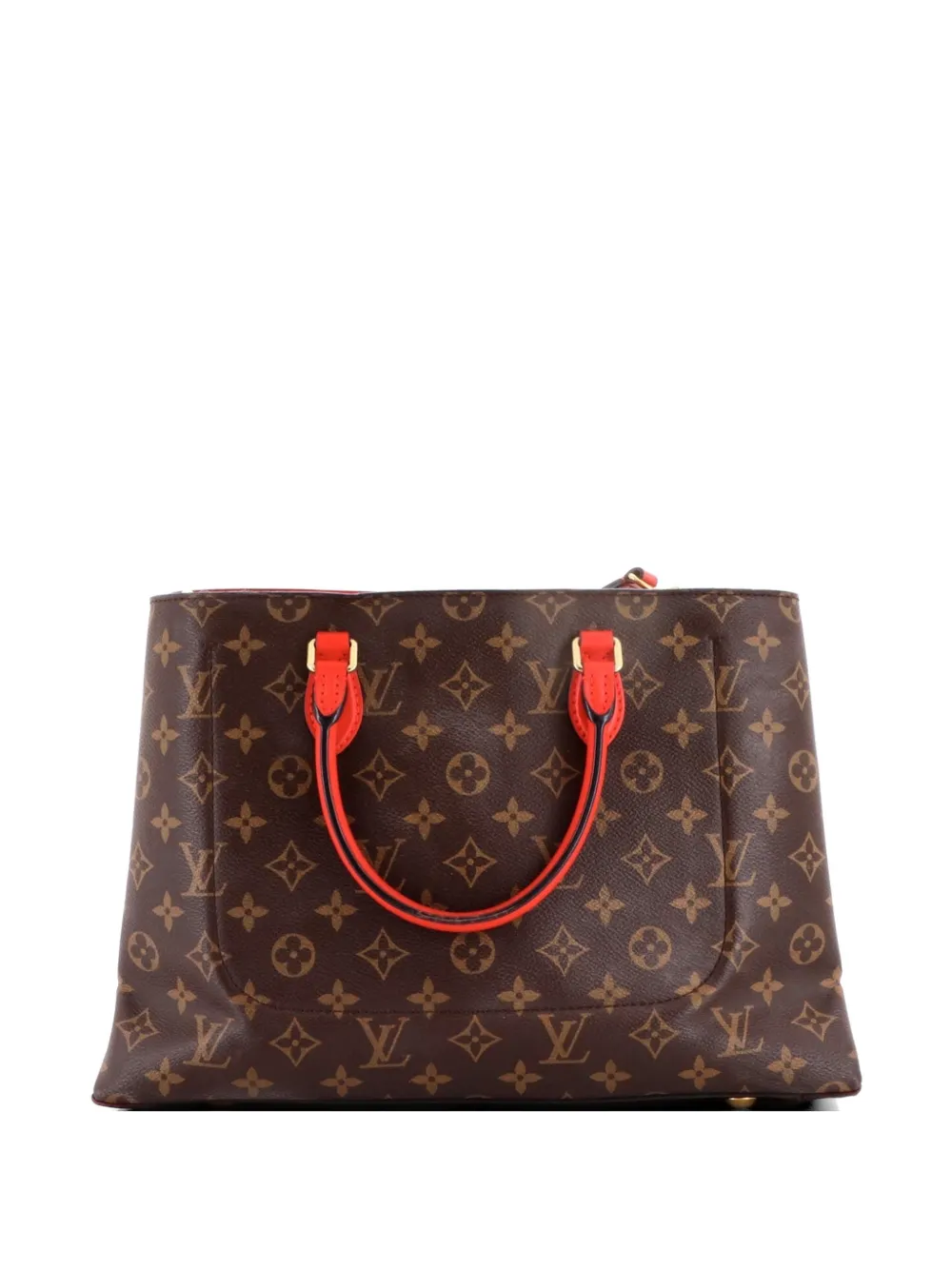 Louis Vuitton Pre-Owned Flower Monogram Canvas with Leather tote bag - Braun