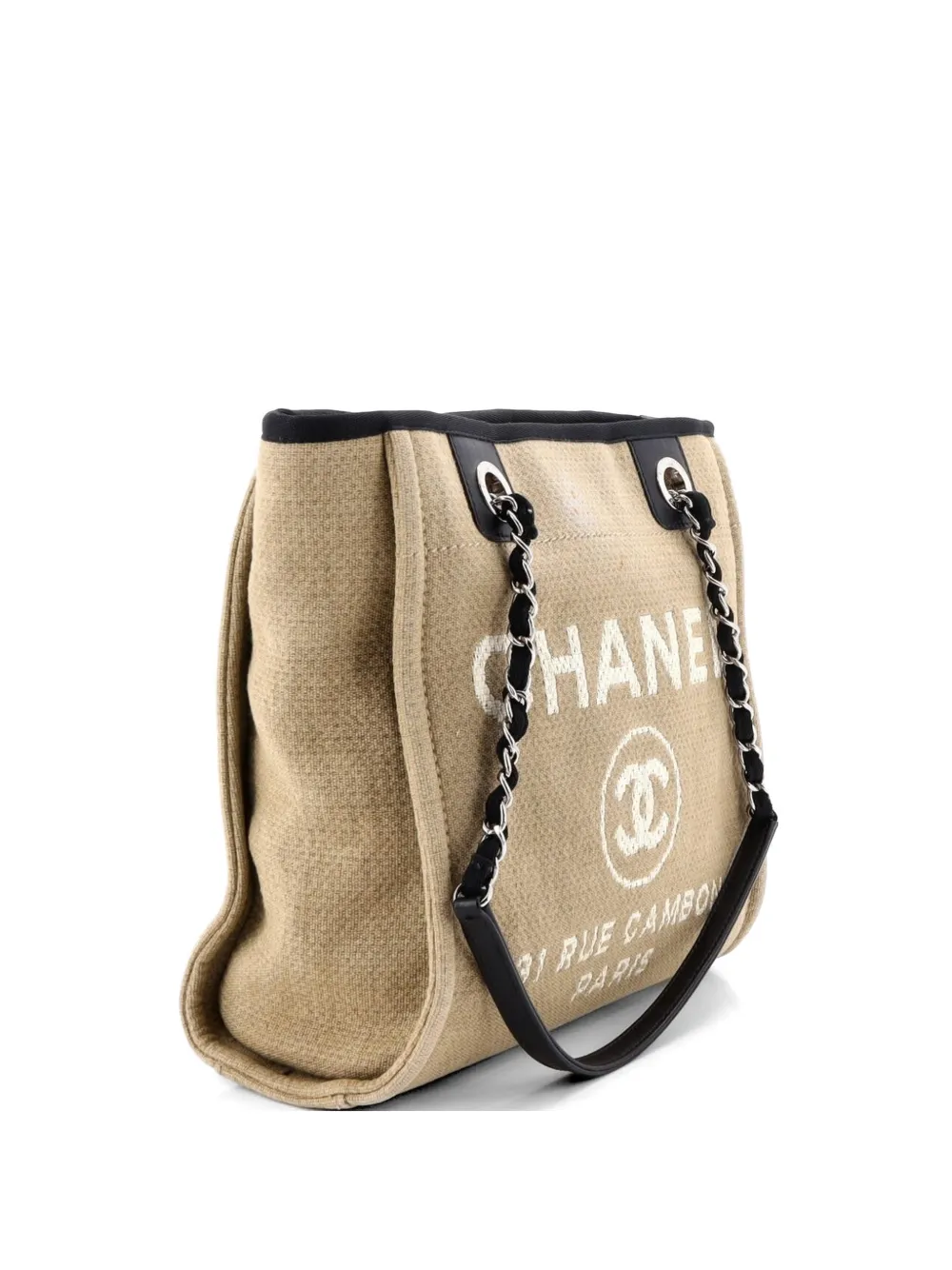 CHANEL Pre-Owned North South Deauville Canvas Small tote bag - Neutrals